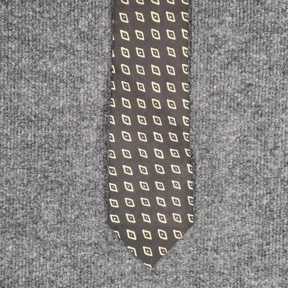 Ralph Lauren Purple Label Tie Mens Italy Handmade 100% Linen Geometric Diamond